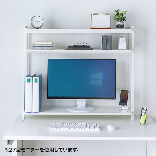 クランプ式机上ラック3段タイプ / MR-LC308W【デスクダイレクト】