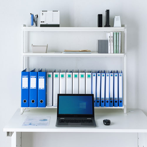 クランプ式机上ラック3段タイプ / MR-LC308W【デスクダイレクト】