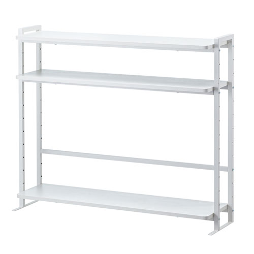 中古ロングデスクラック 卓上 3段タイプ  (120， 黒) d331 ワークデスク チェスト ラック 3点セット 幅120cm 木目調