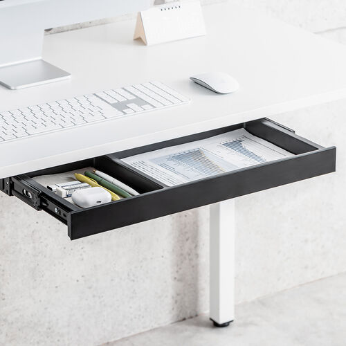 デスク用 引き出し 木ネジ固定 幅52.3cm Mサイズ ブラック