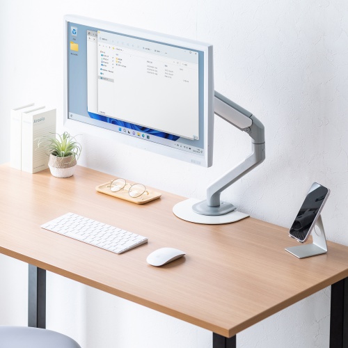 モニタアーム補強プレート(ホワイト) / CR-LAPLT1W【デスクダイレクト】