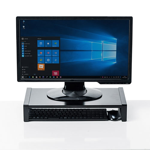 スチール製モニタースタンド 幅50cm ブラック / MR-LC207BKN【デスク