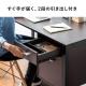 キャビネット付きデスク ワゴン付きデスク 木製デスク パソコンデスク W1100・D500 ブラウン テレワーク 在宅勤務