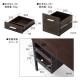 キャビネット付きデスク ワゴン付きデスク 木製デスク パソコンデスク W1100・D500 ブラウン テレワーク 在宅勤務
