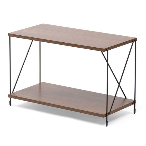 ダークブラウン テーブル オープンシェルフ付き キッチンカウンター