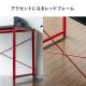【アウトレット】ゲーミングデスク(シンプルデスク・平机・パソコンデスク・横幅120cm・奥行60cm・カーボン調天板・レッドフレーム)