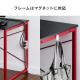 【アウトレット】ゲーミングデスク(シンプルデスク・平机・パソコンデスク・横幅120cm・奥行60cm・カーボン調天板・レッドフレーム)