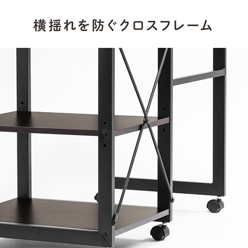 折りたたみデスク キャスター付き ダークブラウン / 100-DESKN006M