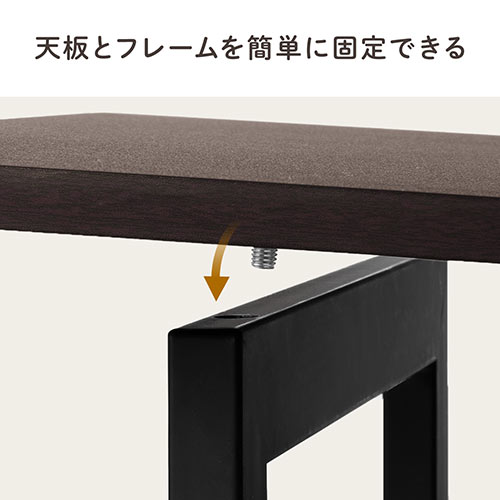 折りたたみデスク キャスター付き ダークブラウン / 100-DESKN006M
