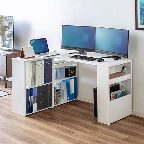 シェルフデスク ユニットデスク 棚付きデスク パソコンデスク