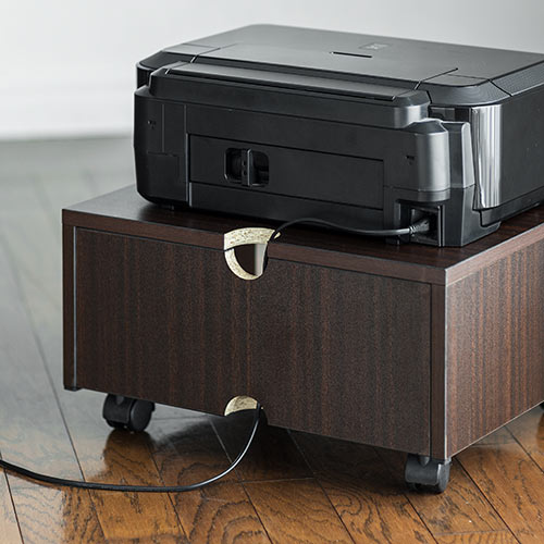 卓上・床置きプリンター台(木目柄・マルチワゴン・キャスター付・2WAY