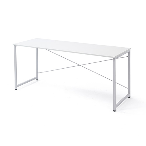 【組立済み】ワークデスク パソコンデスク 160cm ホワイト シンプルワークデスク 幅160cm 奥行60cm ホワイト / 100-DESKF006
