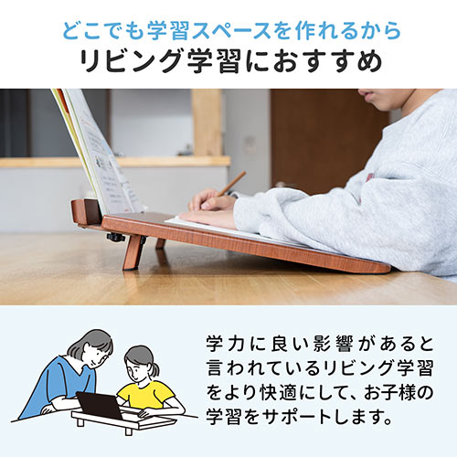 卓上傾斜台 教科書/タブレットスタンド ペン立て付き 木製 書見台 筆記台 ライティングボード 勉強 オンライン授業 リビング学習 /  200-STN065【デスクダイレクト】