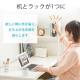 収納付きパソコンデスク 120cm幅 木製 左右対応 ブラウン