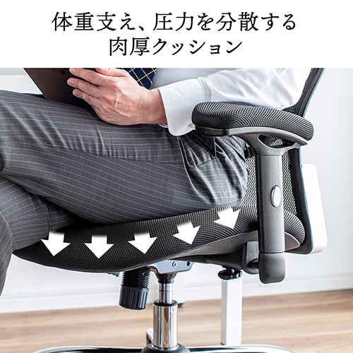 メッシュチェア ハイバック 背座一体ロッキング 可動式
