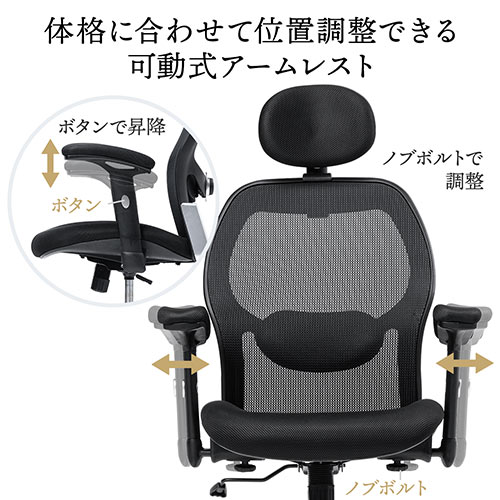 ◇新商品◇【発売記念特価】メッシュチェア ハイバック 背座一体