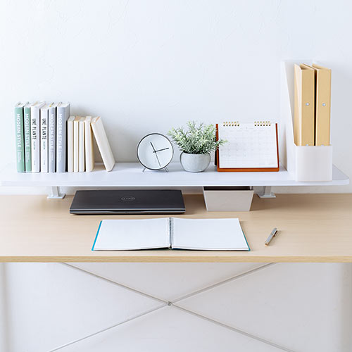 星野金属 モニター台 ホワイト モニター台(ホワイト・クランプ式・幅100cm・耐荷重15kg) / 100