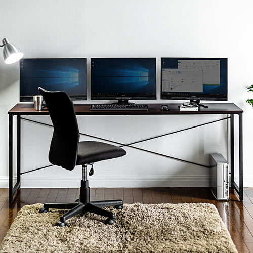 ワークデスク パソコンデスク 180cm ブラック 866 