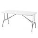 【アウトレット】折りたたみテーブル 省スペース W1520mm D710mm 樹脂天板 作業台 簡単組立 持ち運び 取っ手付き 軽量 ホワイト