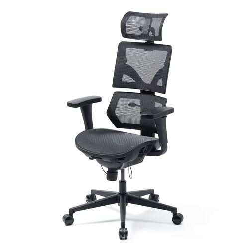 メッシュチェア スリム形状背もたれ シンクロロッキング 3段階