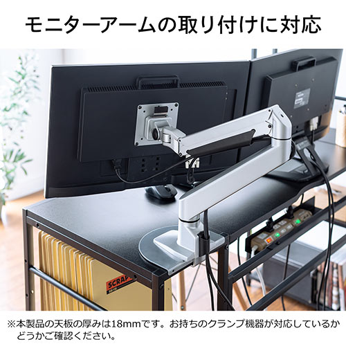 シェルフデスク(サイドデスク付きデスク・棚付きデスク・ダブル