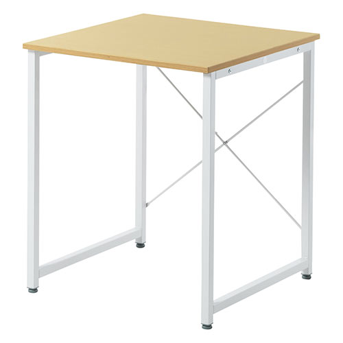 【アウトレット】シンプルワークデスク パソコンデスク 幅60cm 奥行60cm フリーアドレス テレワーク 在宅勤務 リモートワーク ライトブラウン