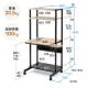 【アウトレット】パソコンラック パソコンデスク 木目調 幅65cm 耐荷重100kg 収納棚付 キャスター付 マウステーブル付 スリム