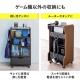 ゲーム機収納ラック ガラス扉 UVカット 可動棚×3枚 キャスター付き サイドワゴン 幅46.2×奥行き37×高さ90cm PS5/4 Switch 2 レトロゲーム機 ブラック