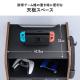 ゲーム機収納ラック ガラス扉 UVカット 可動棚×3枚 キャスター付き サイドワゴン 幅46.2×奥行き37×高さ90cm PS5/4 Switch 2 レトロゲーム機 ホワイト×ブラック