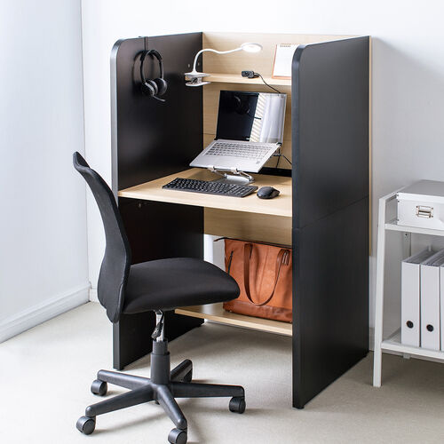 パネルデスク 簡易集中ブース キャレルデスク オフィス 棚板付き 机