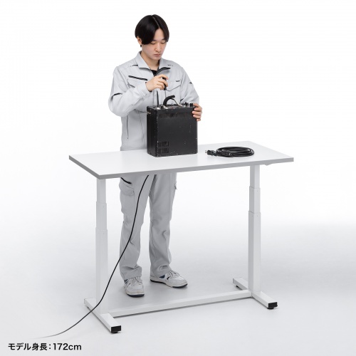 電動昇降デスク ホワイト パソコンデスク 引き出し付き テーブル 電動