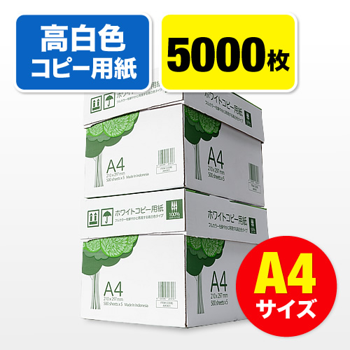 コピー用紙(A4サイズ・500枚×10冊・5000枚・高白色) / 300-CP1A4