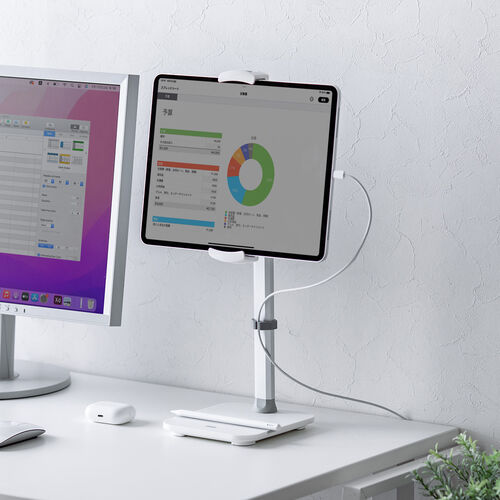 タブレット・モバイルモニター用スタンド 高さ・角度調節可能 6～13