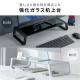 【アウトレット】モニター台 机上台 幅54.7cm 強化ガラス 耐荷重10kg モニター下収納 ブラック
