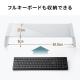 【アウトレット】モニター台 机上台 幅54.7cm 強化ガラス 耐荷重10kg モニター下収納 ブラック