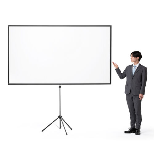 デスクダイレクト/三脚式 プロジェクタースクリーン 360度回転 100