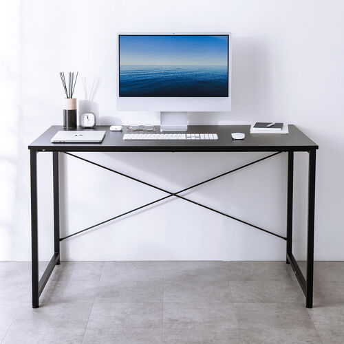 デスクダイレクト/シンプルワークデスク 幅140cm 奥行70cm ブラック