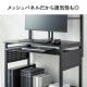 【アウトレット】パソコンラック 幅75cm キーボードスライダー 有孔ボード 収納棚 サブテーブル キャスター付き ブラック