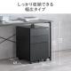 【アウトレット】デスクワゴン 3段 幅39cm 奥行45cm 高さ60cm 鍵付き スチール製 ブラック
