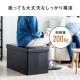 【アウトレット】収納ボックススツール 折りたたみ式 ソフトレザー生地 幅76cm ブラック