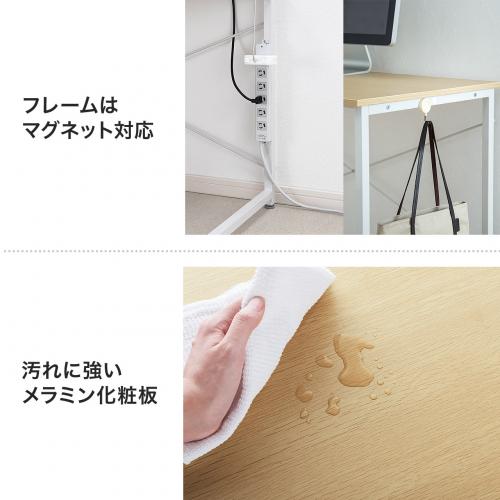 シンプルワークデスク 幅70cm 奥行60cm ブラウン / 100-DESKF011BR