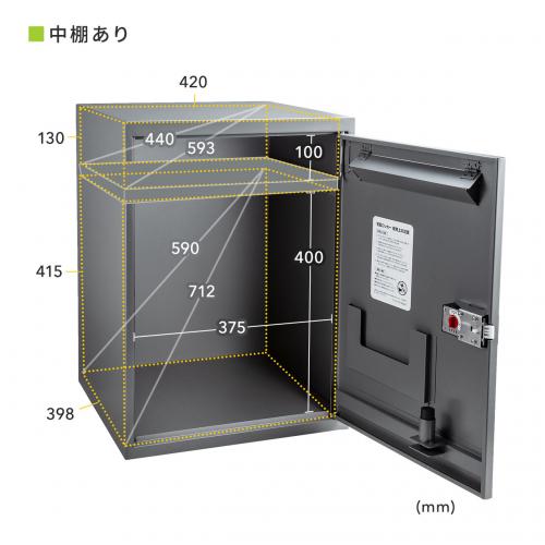 宅配ボックス ロッカータイプ 印鑑捺印対応 大容量68L 戸建・住宅用 / 300-DLBOX016【デスクダイレクト】