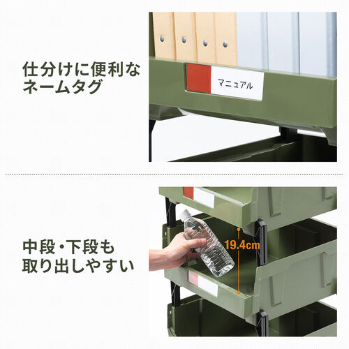 ワゴン ツールワゴン キャスター付 3段 積み重ね可能 高耐荷重120kg