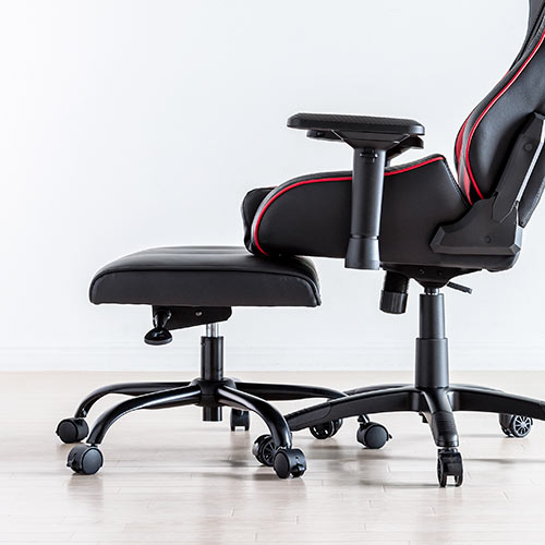 幅広オットマン 幅72cm PUレザー生地 360°回転 キャスターつき