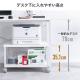 【アウトレット】プリンター台 キャスター付き 幅60×奥行60cm 総耐荷重55kg 2段 プリンターカート ホワイト