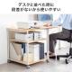 【アウトレット】プリンタ台 プリンタラック 3段 キャスター付き 収納 棚付き 幅60cm×奥行60cm×高さ70cm 木目 ブラウン