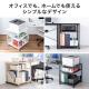 【アウトレット】プリンタ台 プリンタラック 3段 キャスター付き 収納 棚付き 幅60cm×奥行60cm×高さ70cm 木目 ブラウン