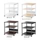 【アウトレット】プリンタ台 プリンタラック 3段 キャスター付き 収納 棚付き 幅60cm×奥行60cm×高さ70cm 木目 ブラウン