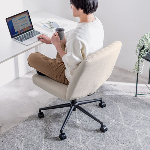 あぐら椅子 幅64cm ロッキング機能つき ベージュ / 150-SNCH54BG