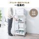 プリンタ台 プリンタラック 4段 キャスター付 収納 棚付 幅47cm×奥行52cm×高さ100cm ホワイト